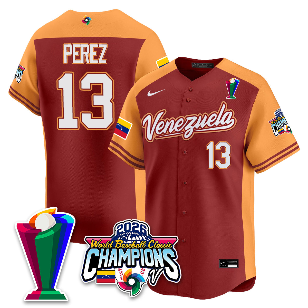Venezuela Baseball 2026 World Baseball Classic Champions Limited Jersey V2 - All Stitched-DTD