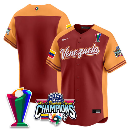 Venezuela Baseball 2026 World Baseball Classic Champions Limited Jersey V2 - All Stitched-DTD