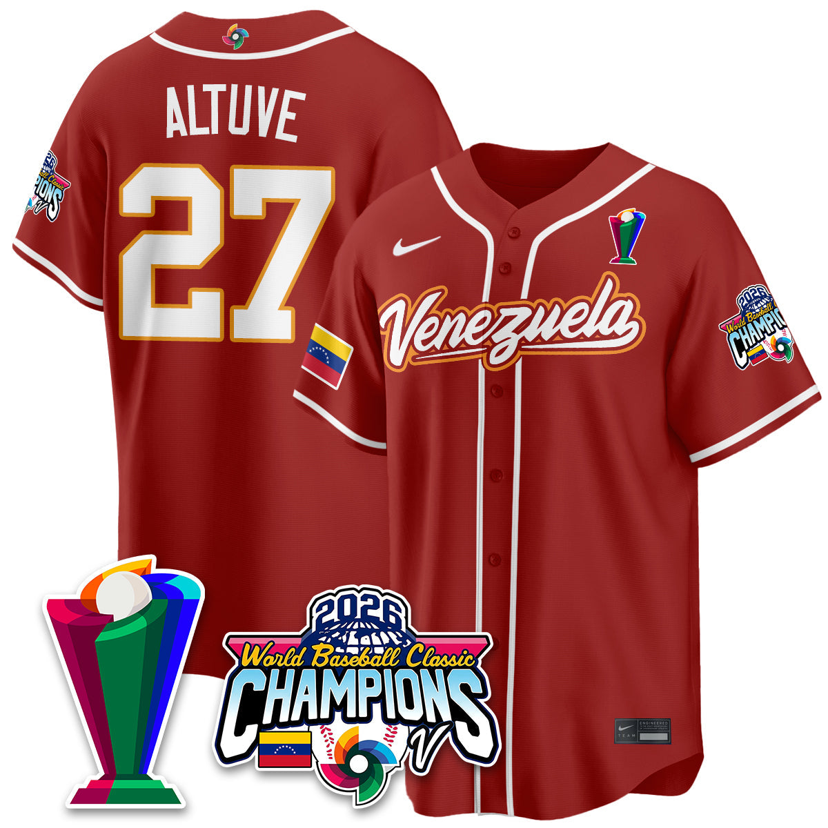 Venezuela Baseball 2026 World Baseball Classic Champions Limited Jersey V2 - All Stitched-DTD
