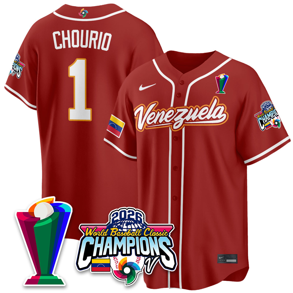 Venezuela Baseball 2026 World Baseball Classic Champions Limited Jersey V2 - All Stitched-DTD