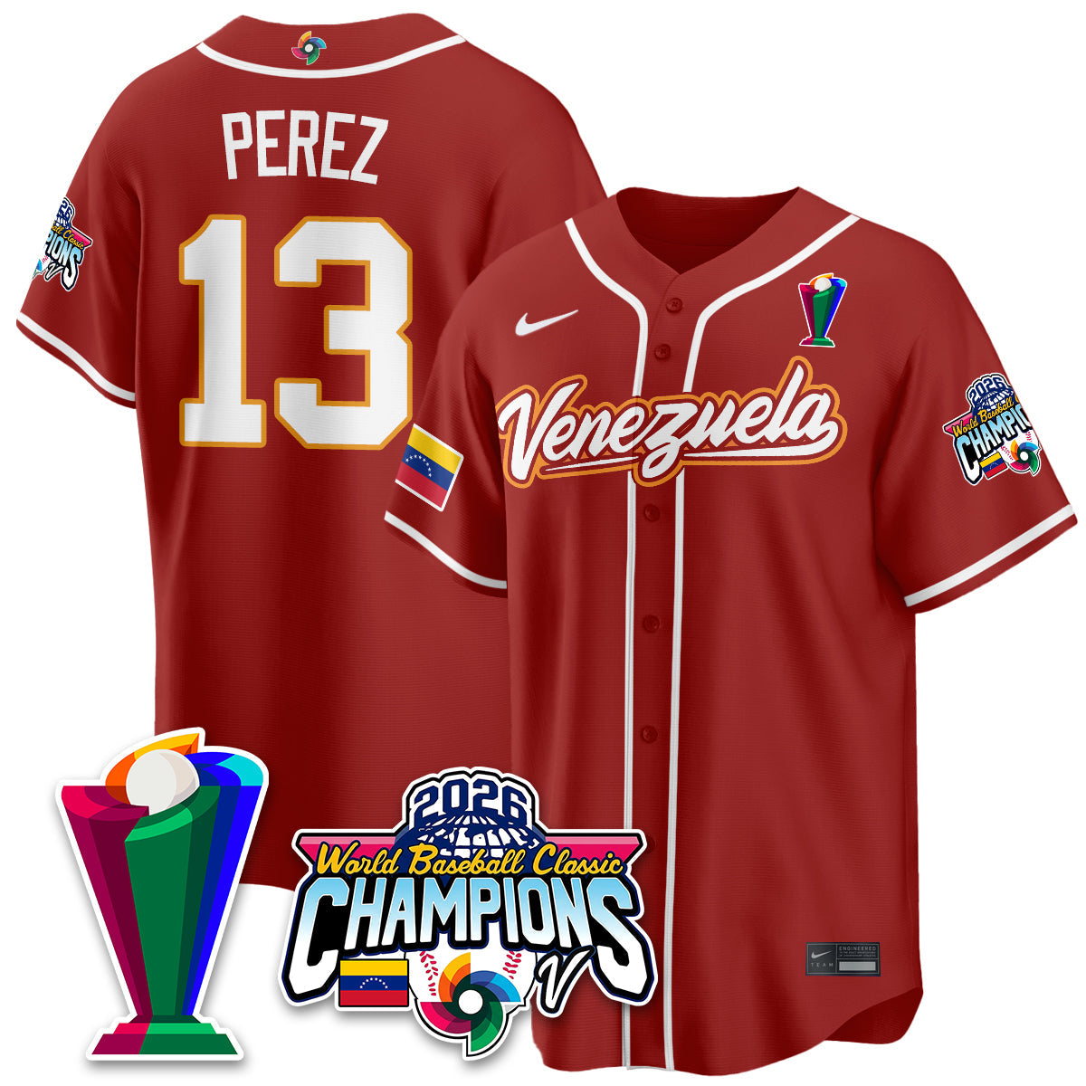 Venezuela Baseball 2026 World Baseball Classic Champions Limited Jersey V2 - All Stitched-DTD