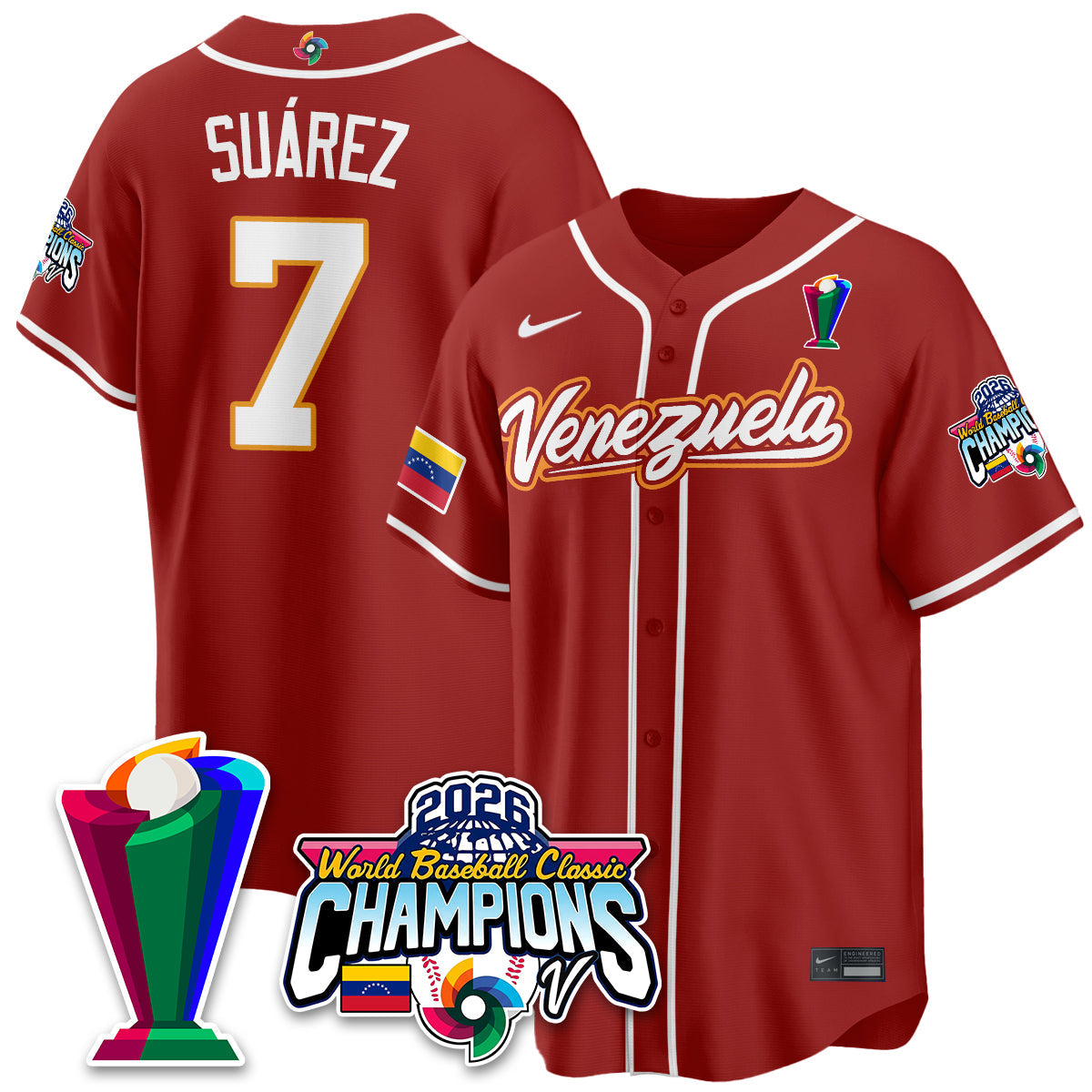 Venezuela Baseball 2026 World Baseball Classic Champions Limited Jersey V2 - All Stitched-DTD