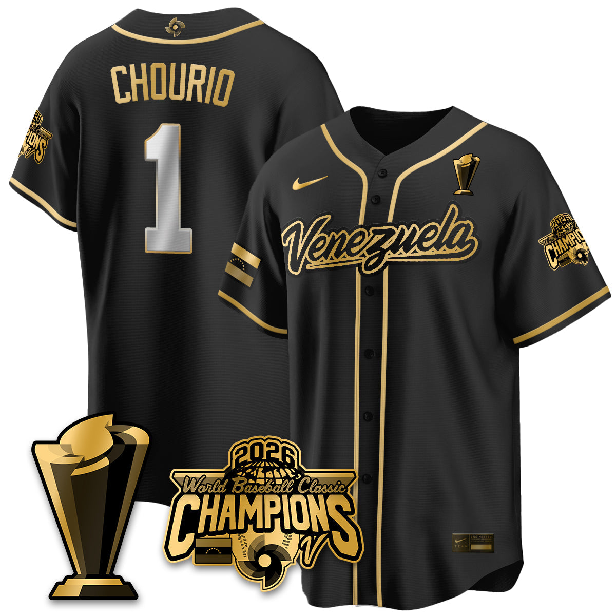 Venezuela Baseball 2026 World Baseball Classic Champions Limited Jersey V2 - All Stitched-DTD