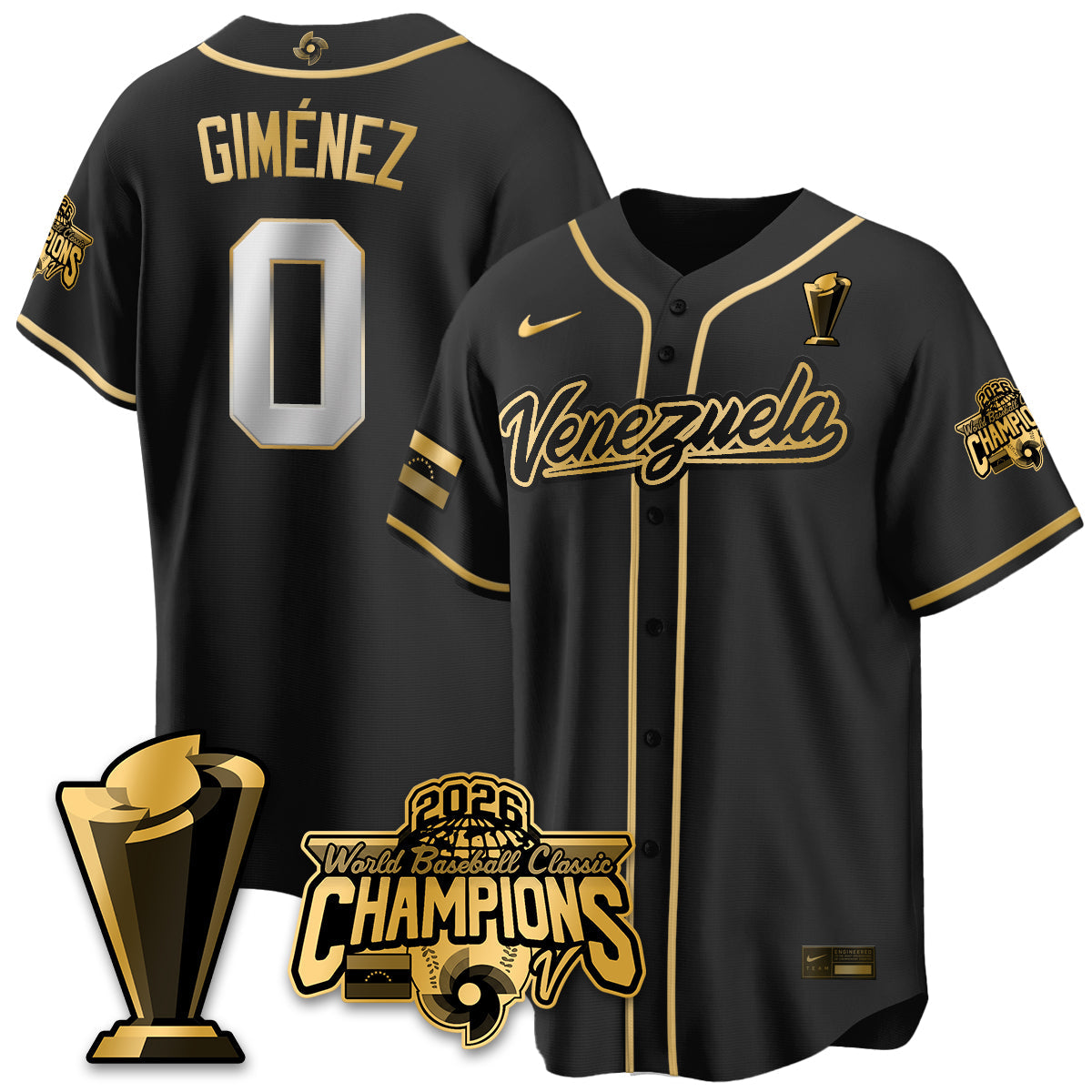 Venezuela Baseball 2026 World Baseball Classic Champions Limited Jersey V2 - All Stitched-DTD