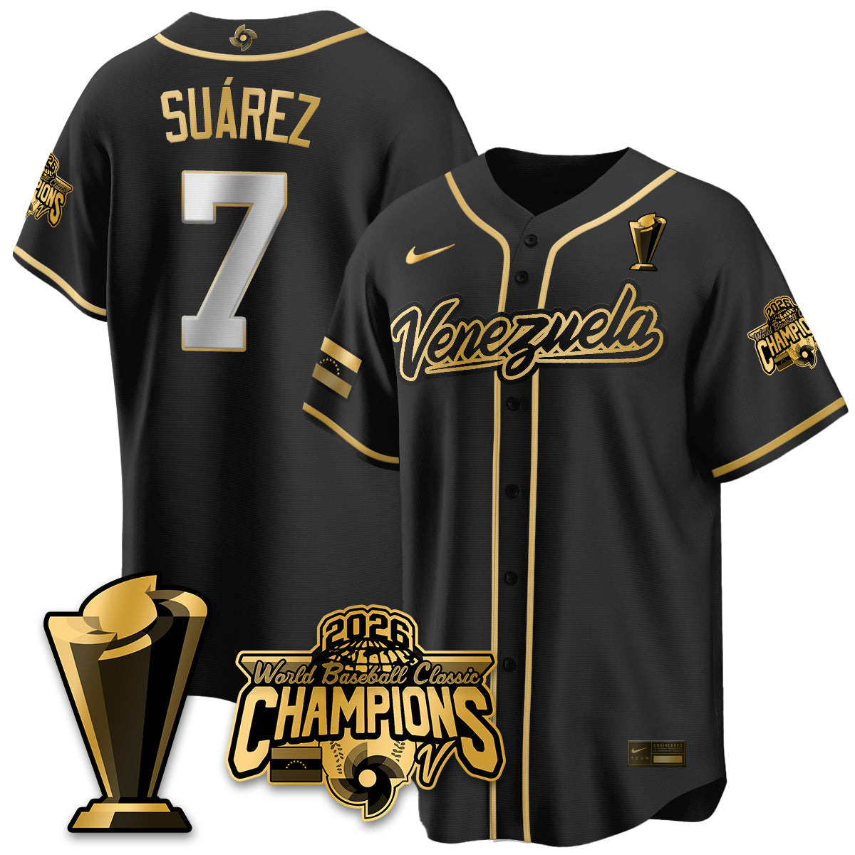 Venezuela Baseball 2026 World Baseball Classic Champions Limited Jersey V2 - All Stitched-DTD