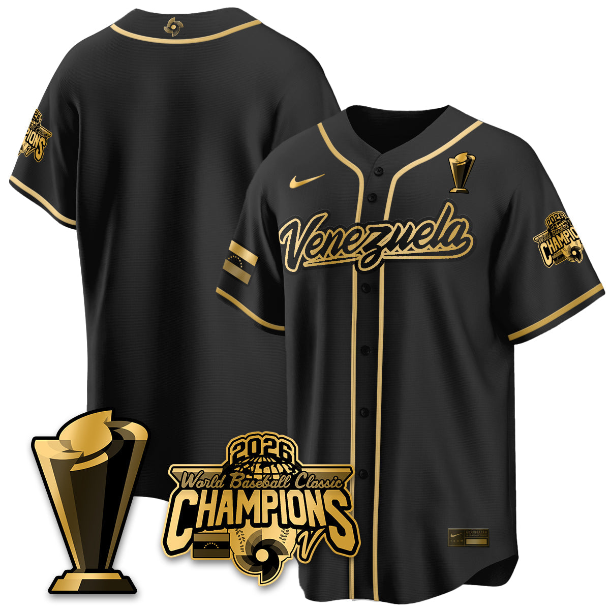 Venezuela Baseball 2026 World Baseball Classic Champions Limited Jersey V2 - All Stitched-DTD