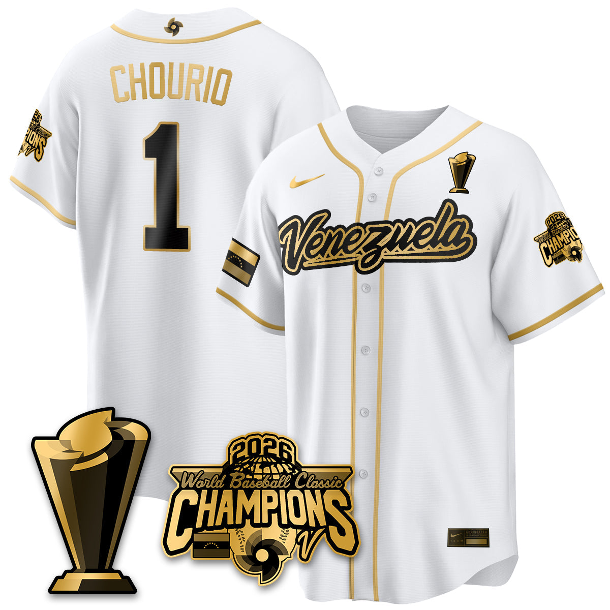 Venezuela Baseball 2026 World Baseball Classic Champions Limited Jersey V2 - All Stitched-DTD