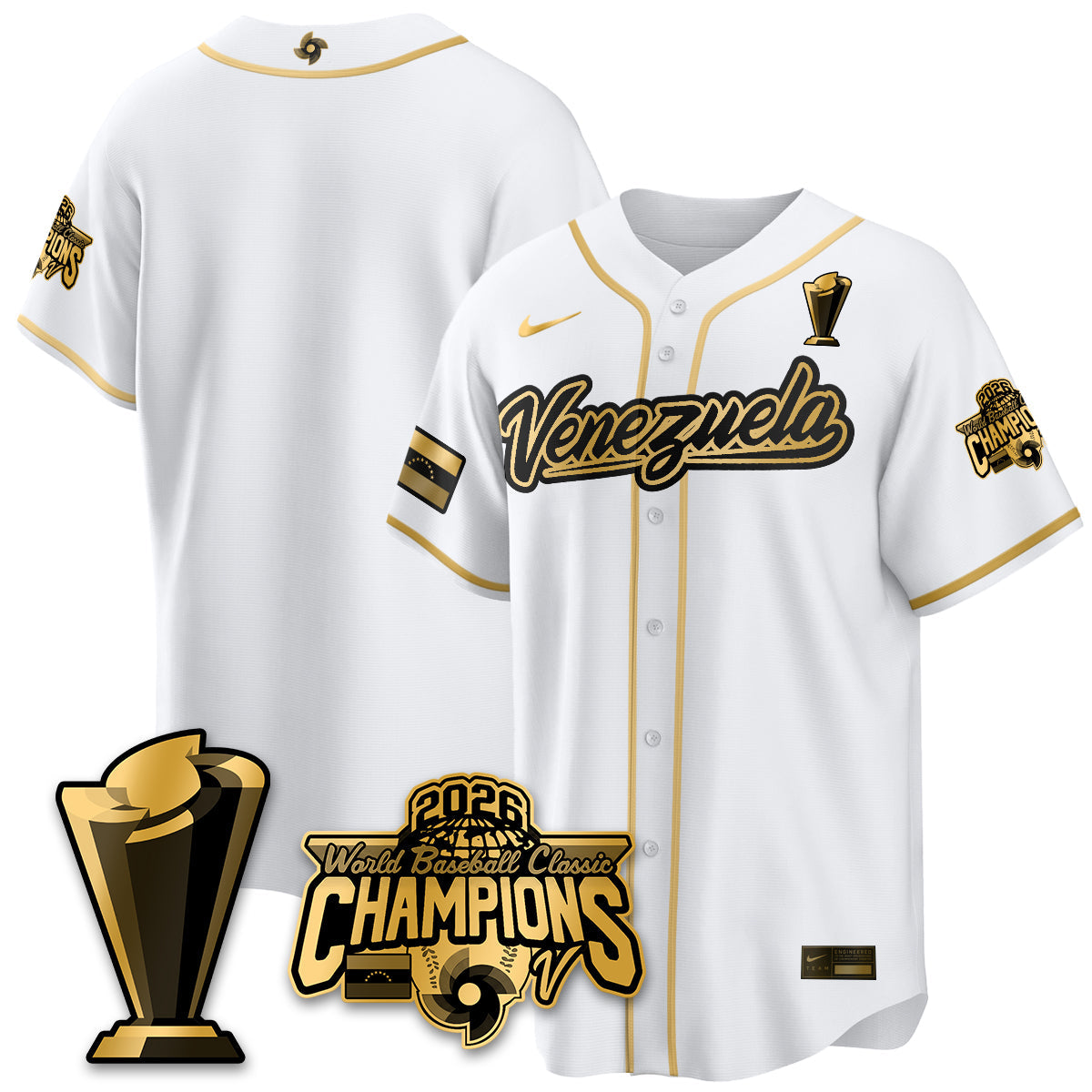 Venezuela Baseball 2026 World Baseball Classic Champions Limited Jersey V2 - All Stitched-DTD