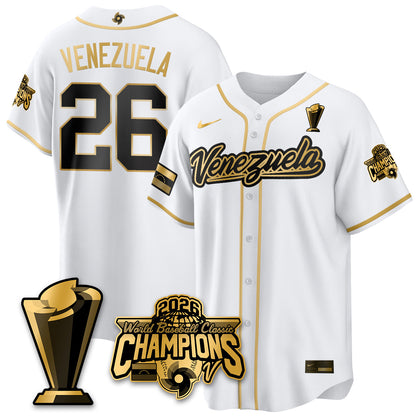 Venezuela Baseball 2026 World Baseball Classic Champions Limited Jersey V2 - All Stitched-DTD