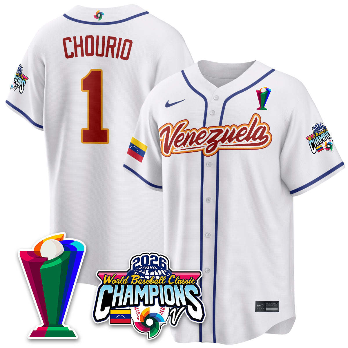 Venezuela Baseball 2026 World Baseball Classic Champions Limited Jersey V2 - All Stitched-DTD