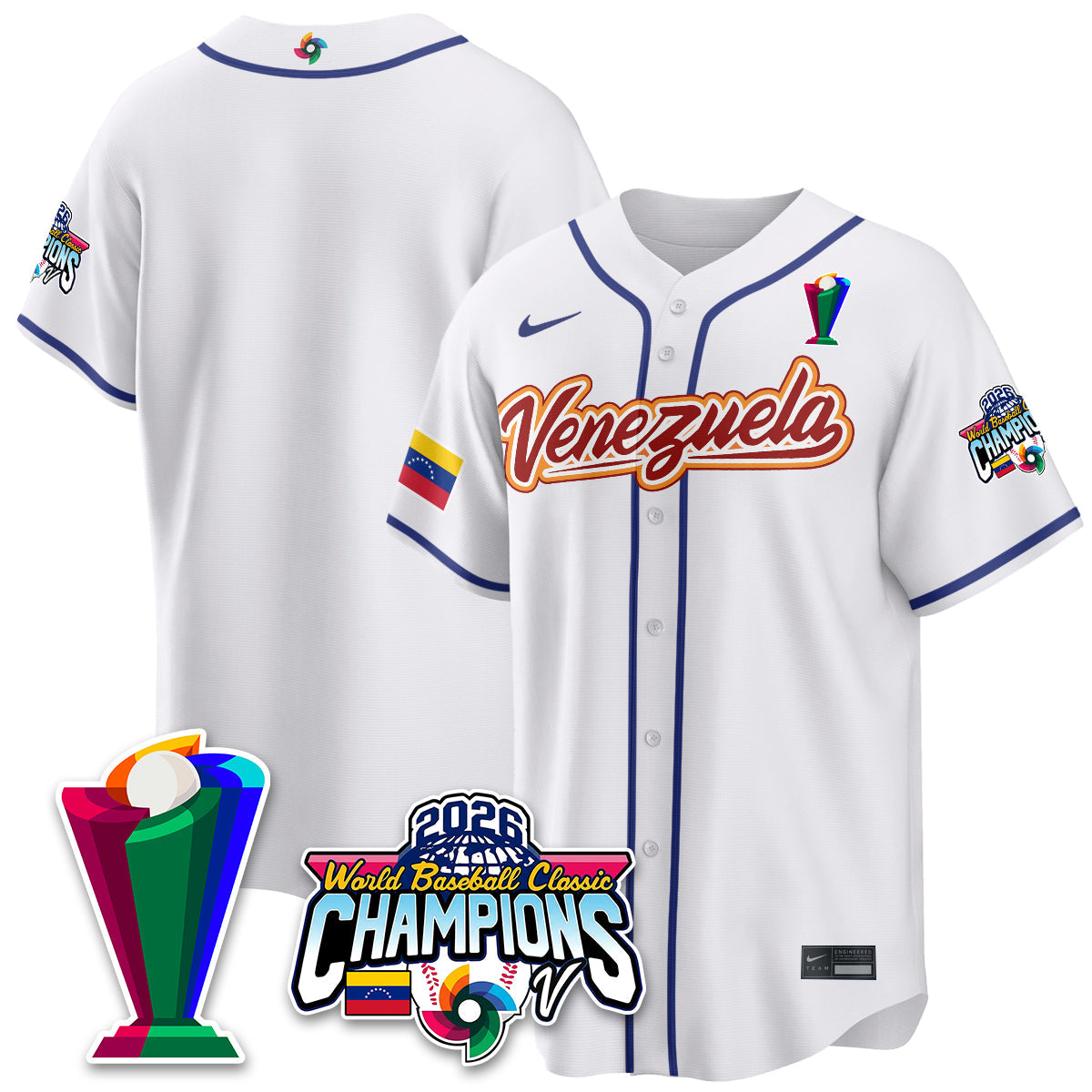 Venezuela Baseball 2026 World Baseball Classic Champions Limited Jersey V2 - All Stitched-DTD