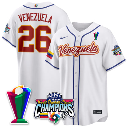 Venezuela Baseball 2026 World Baseball Classic Champions Limited Jersey V2 - All Stitched-DTD