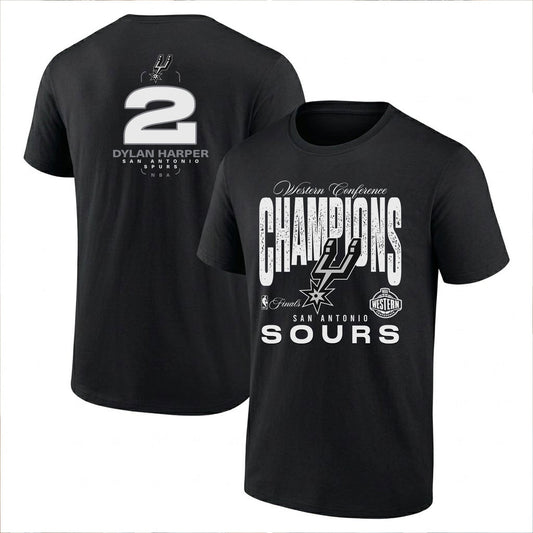 SAS 2026 NBA Western Conference Champions Printed T-Shirt-DTD