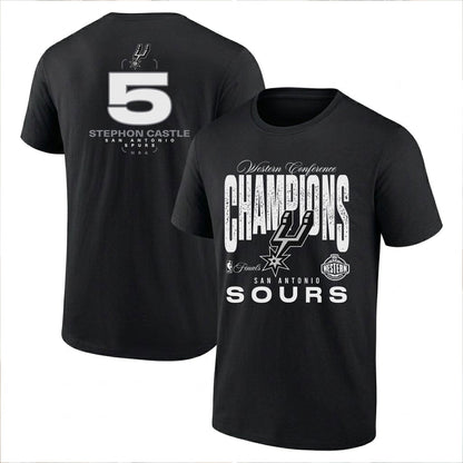 SAS 2026 NBA Western Conference Champions Printed T-Shirt-DTD