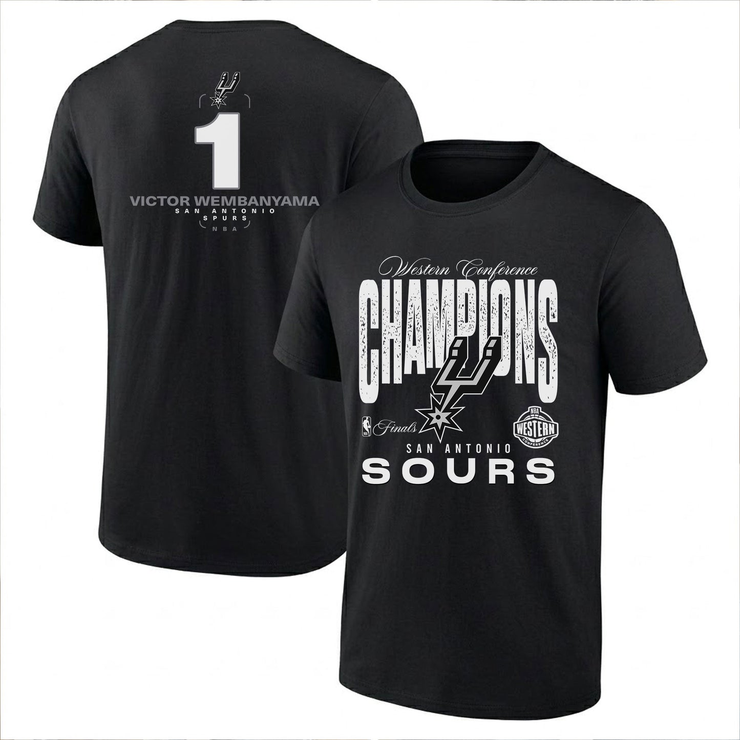 SAS 2026 NBA Western Conference Champions Printed T-Shirt-DTD