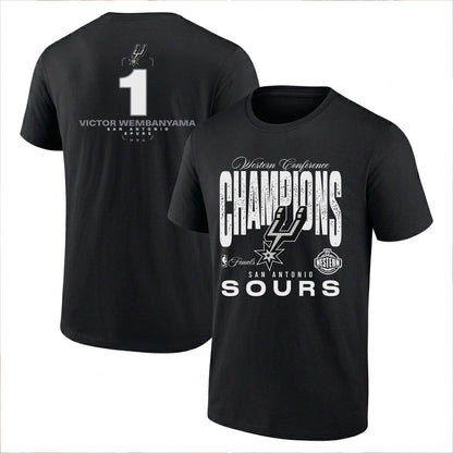 SAS 2026 NBA Western Conference Champions Printed T-Shirt-DTD
