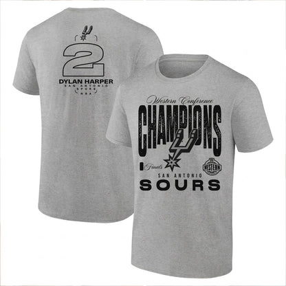 SAS 2026 NBA Western Conference Champions Printed T-Shirt-DTD