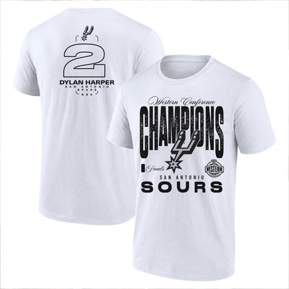 SAS 2026 NBA Western Conference Champions Printed T-Shirt-DTD