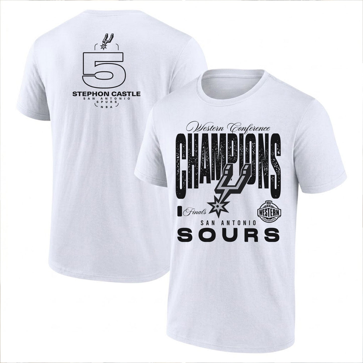 SAS 2026 NBA Western Conference Champions Printed T-Shirt-DTD