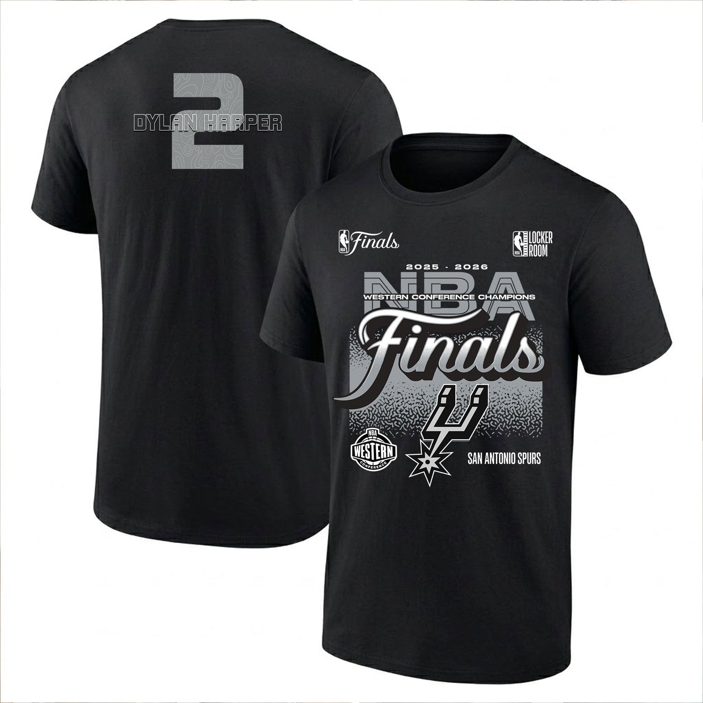 SAS 2026 NBA Western Conference Champions Printed T-Shirt V3-DTD