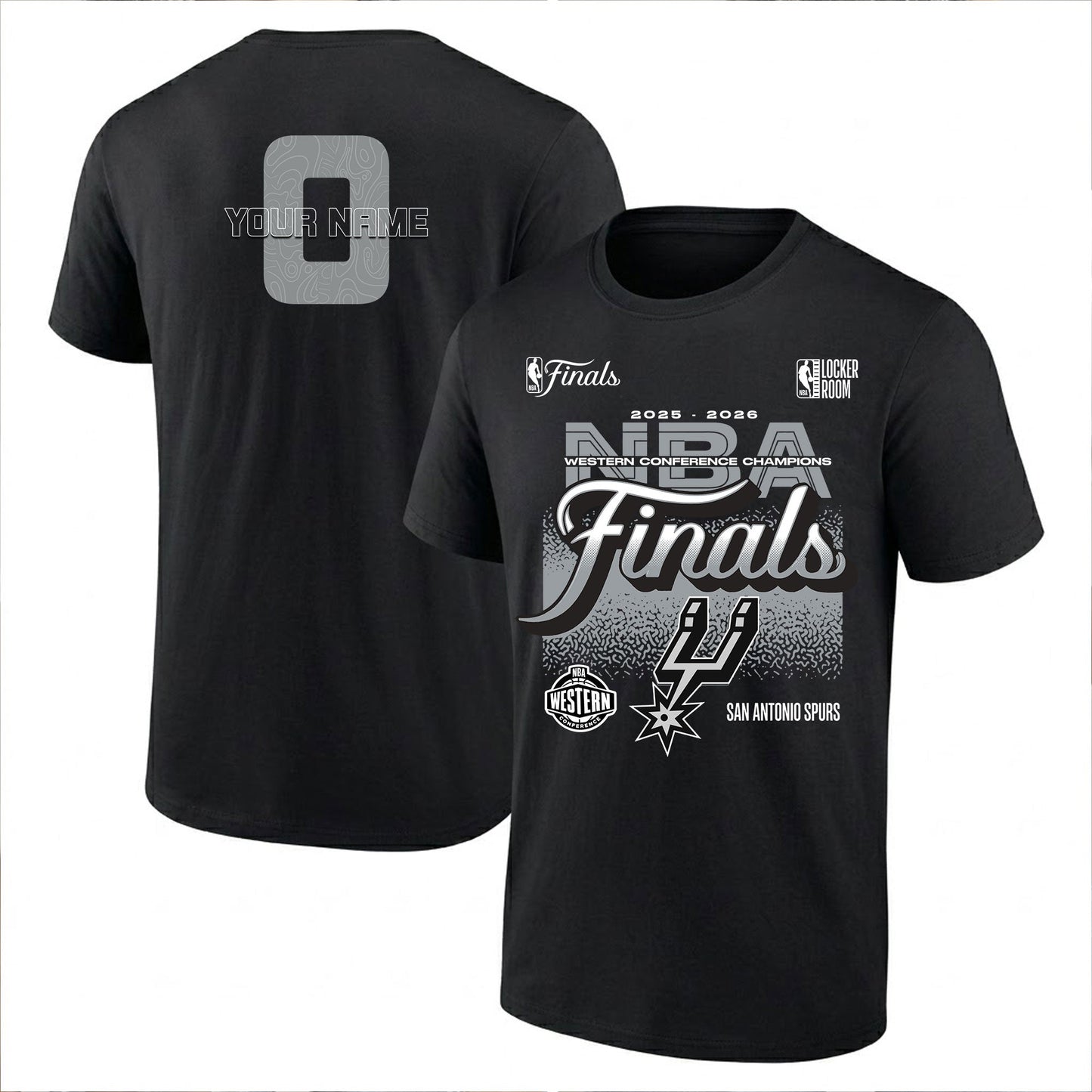 SAS 2026 NBA Western Conference Champions Custom Printed T-Shirt V3-DTD