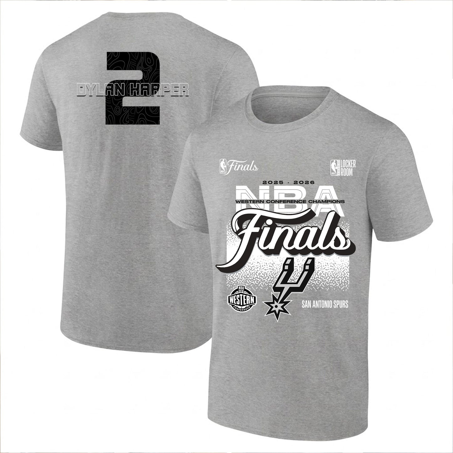 SAS 2026 NBA Western Conference Champions Printed T-Shirt V3-DTD