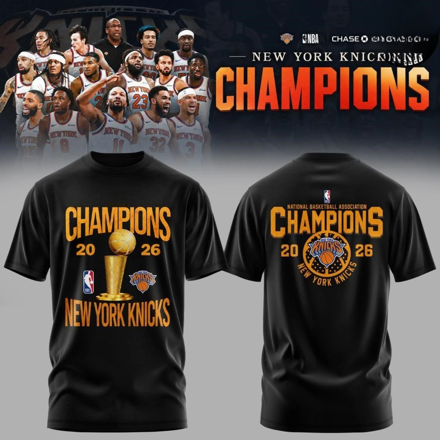 NYK 2026 Basketball Champions Two Sides Printed T-Shirt V3-DTD