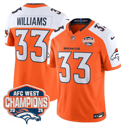 DEN AFC West Champions Patch Vapor Limited Jersey V2 - All Stitched-DTD