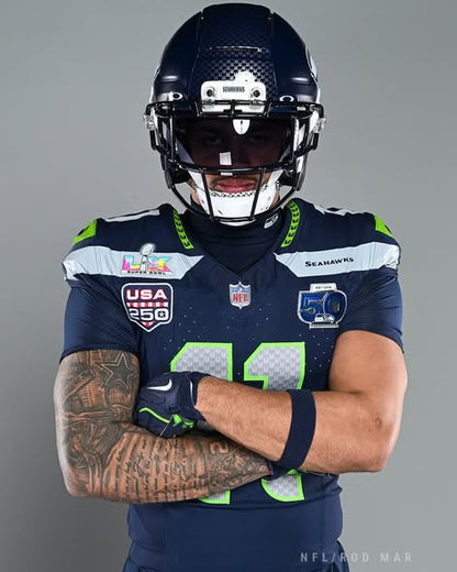SEA Super Bowl LX - 50th Anniversary Patch Gold Vapor Limited Jersey N6 - All Stitched-DTD