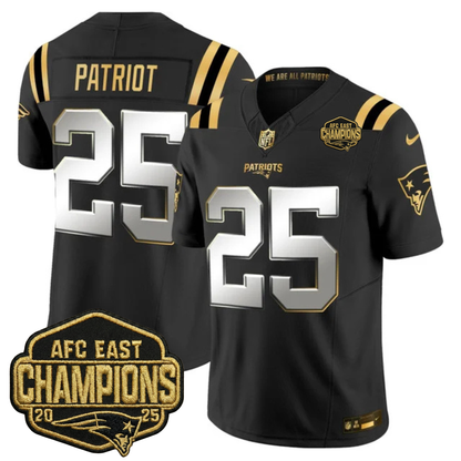 NE 2025 AFC East Champions Gold Vapor Limited Jersey - All Stitched-DTD