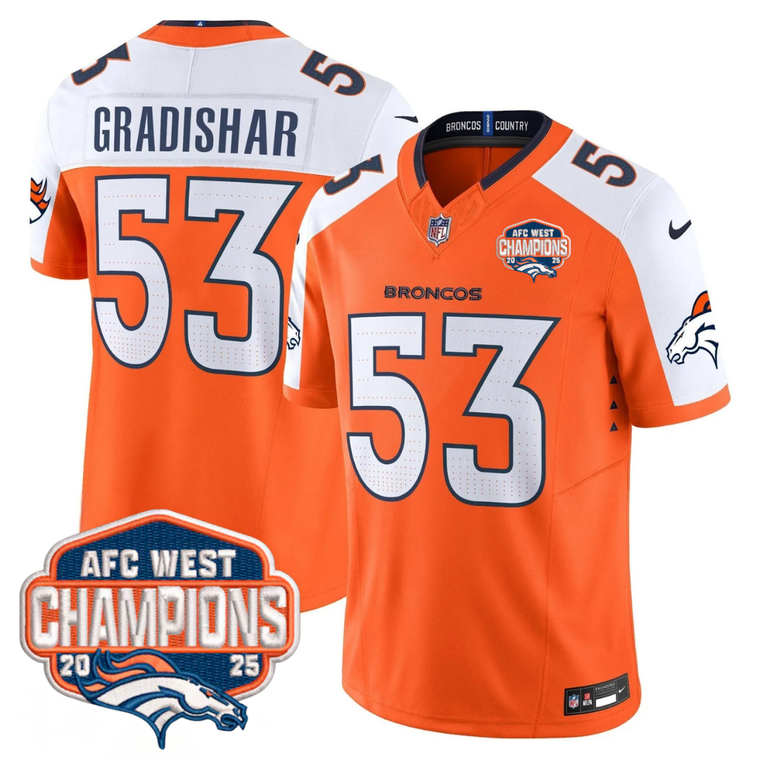 DEN AFC West Champions Patch Vapor Limited Jersey V2 - All Stitched-DTD
