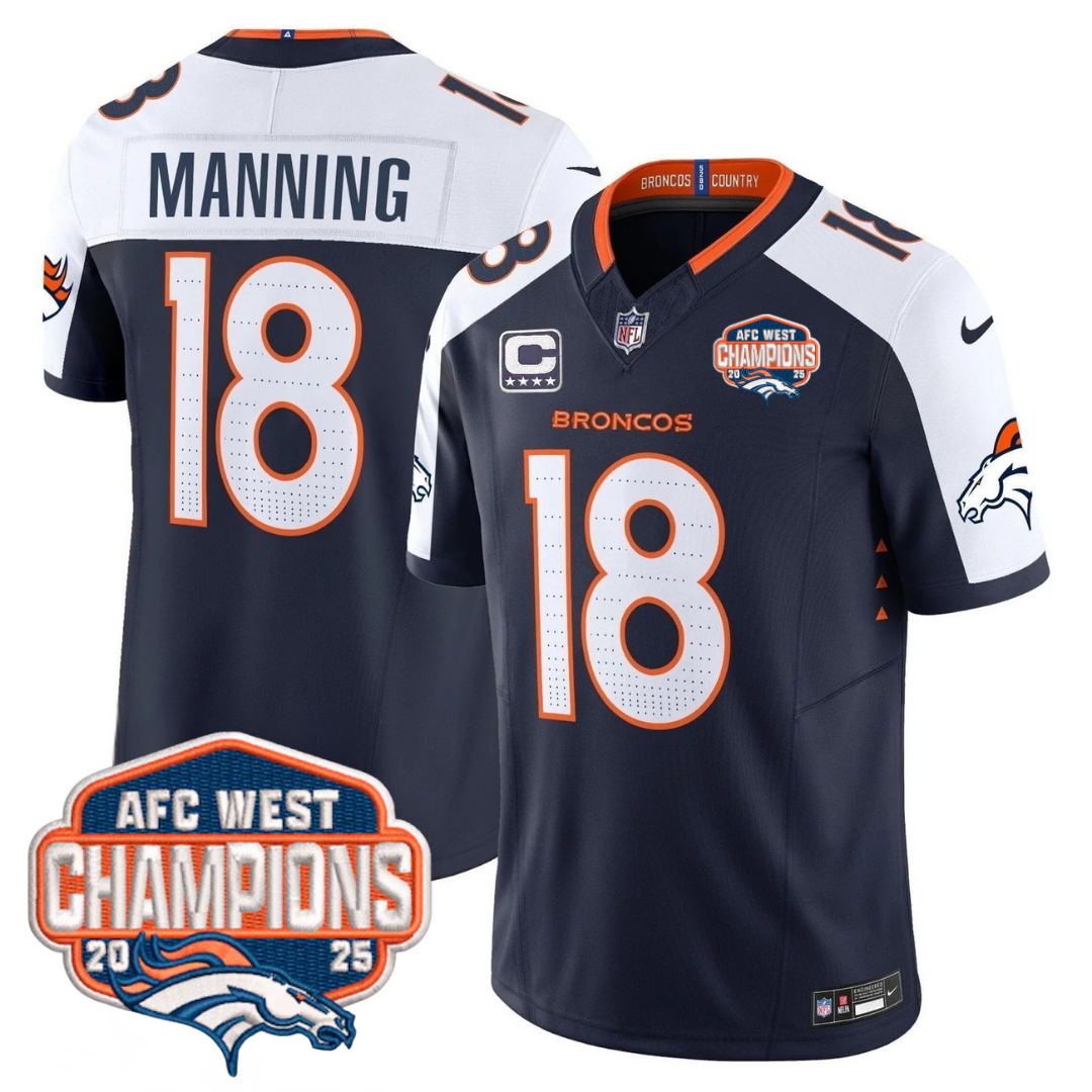 DEN AFC West Champions Patch Vapor Limited Jersey V2 - All Stitched-DTD