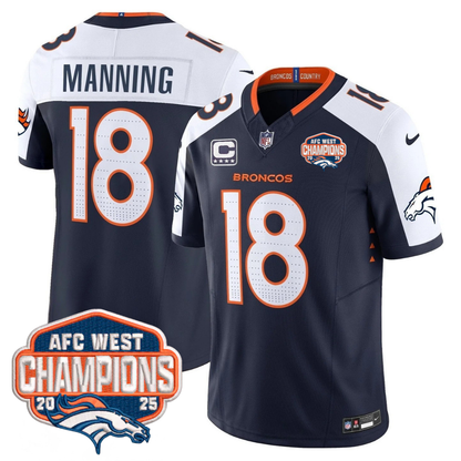 DEN AFC West Champions Patch Vapor Limited Jersey V2 - All Stitched-DTD