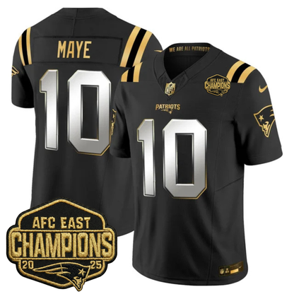 NE 2025 AFC East Champions Gold Vapor Limited Jersey - All Stitched-DTD