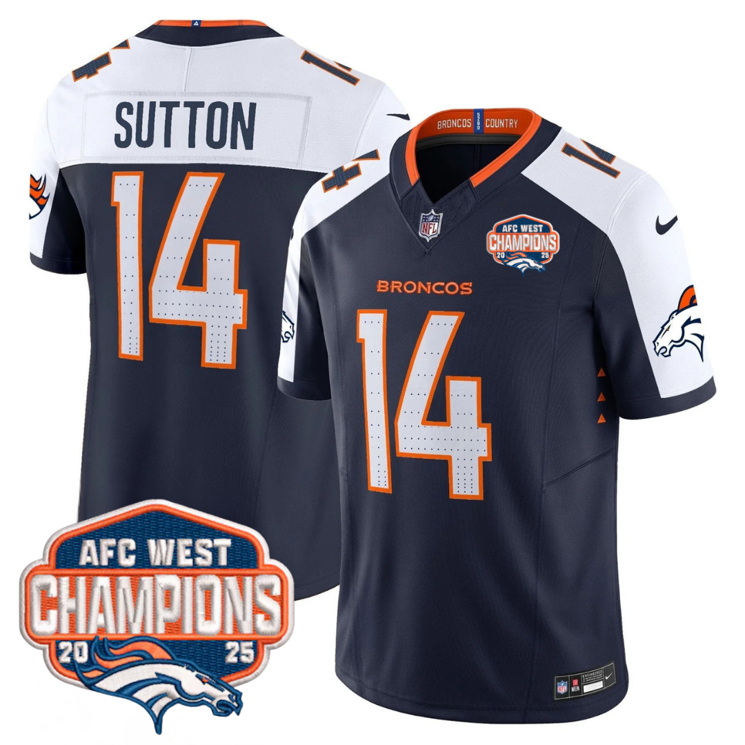 DEN AFC West Champions Patch Vapor Limited Jersey V2 - All Stitched-DTD