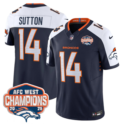 DEN AFC West Champions Patch Vapor Limited Jersey V2 - All Stitched-DTD