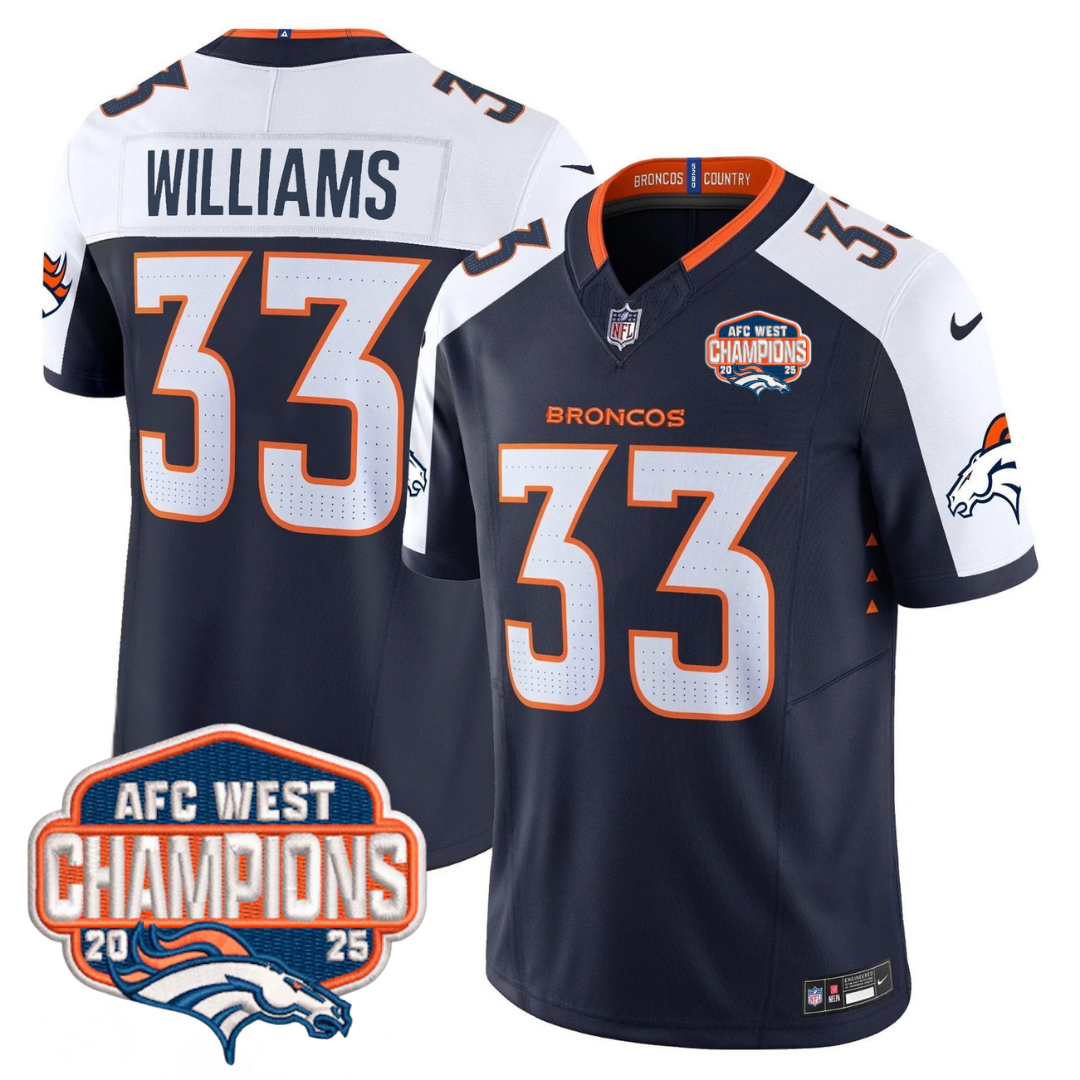 DEN AFC West Champions Patch Vapor Limited Jersey V2 - All Stitched-DTD
