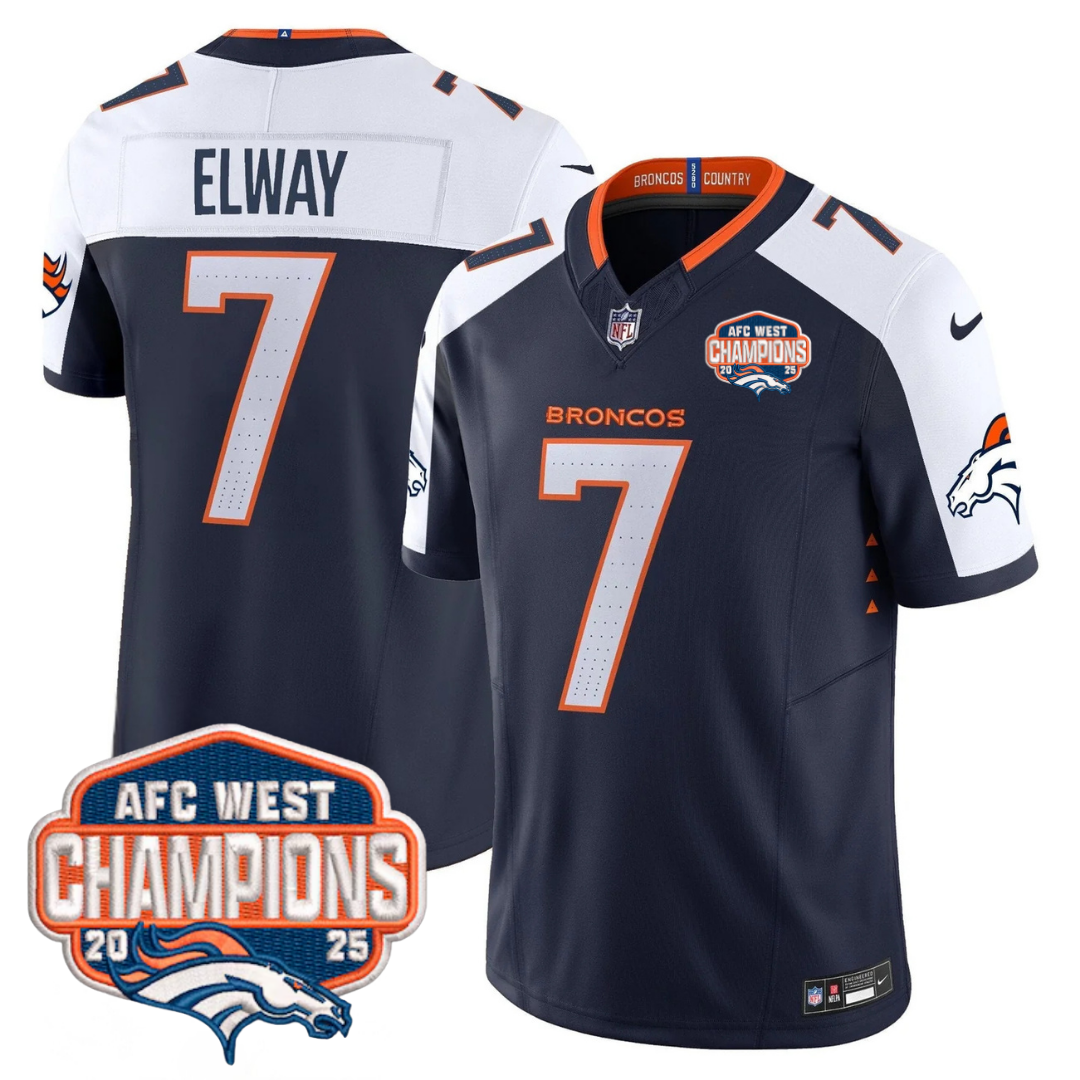 DEN AFC West Champions Patch Vapor Limited Jersey V2 - All Stitched-DTD