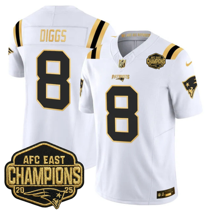 NE 2025 AFC East Champions Gold Vapor Limited Jersey - All Stitched-DTD