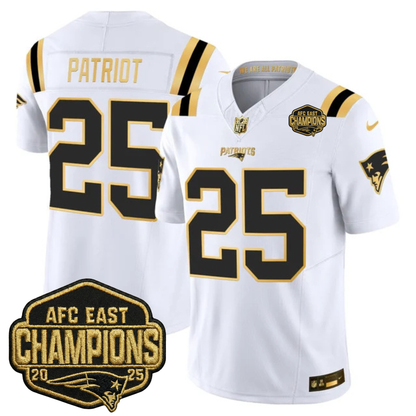 NE 2025 AFC East Champions Gold Vapor Limited Jersey - All Stitched-DTD