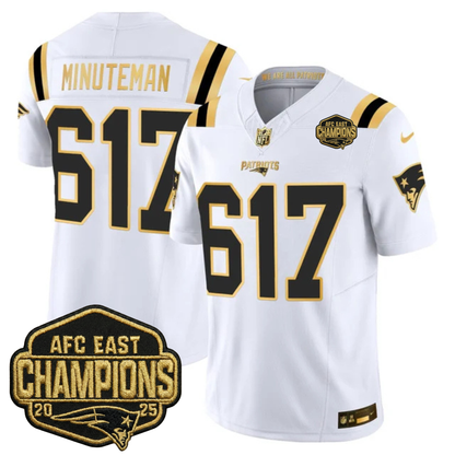 NE 2025 AFC East Champions Gold Vapor Limited Jersey - All Stitched-DTD