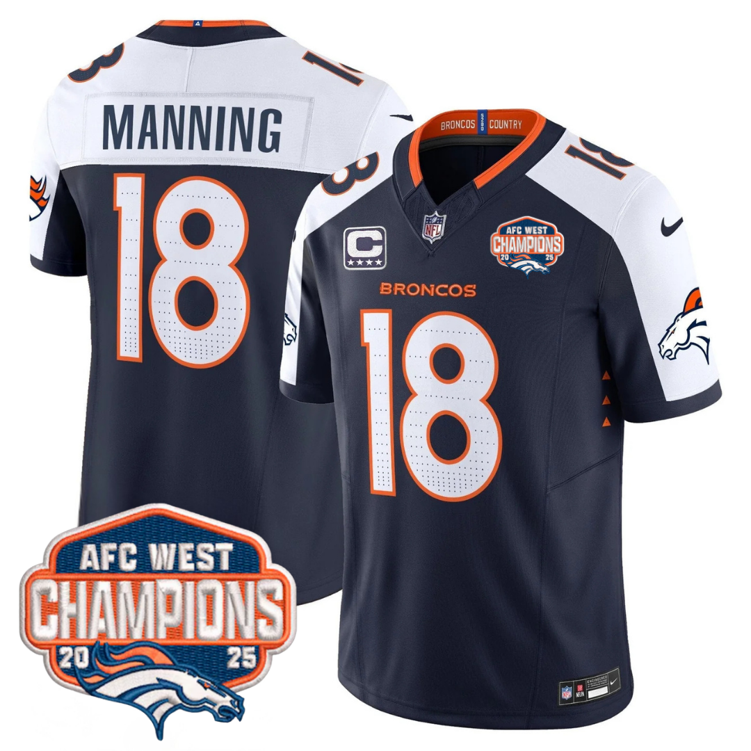 DEN AFC West Champions Patch Vapor Limited Jersey V2 - All Stitched-DTD