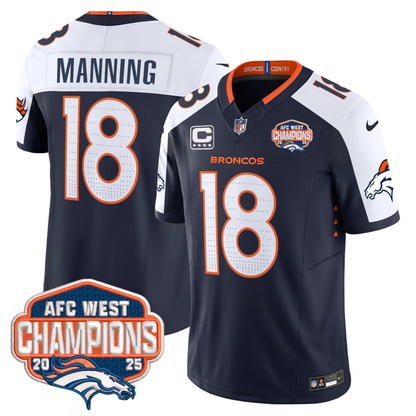 DEN AFC West Champions Patch Vapor Limited Jersey V2 - All Stitched-DTD