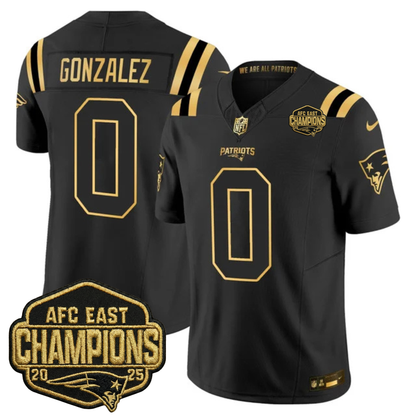 NE 2025 AFC East Champions Gold Vapor Limited Jersey - All Stitched-DTD