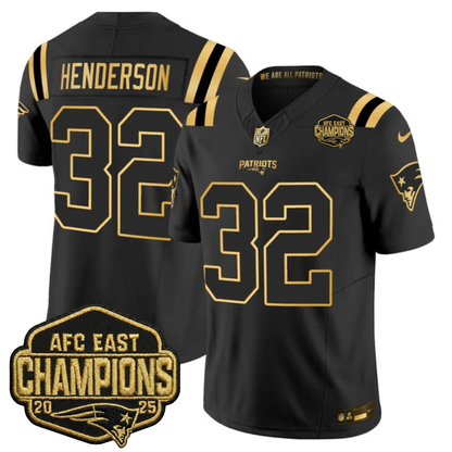 NE 2025 AFC East Champions Gold Vapor Limited Jersey - All Stitched-DTD