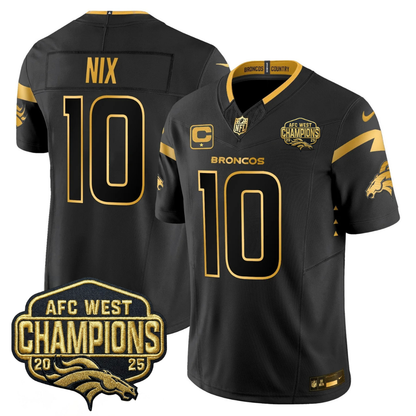 DEN AFC West Champions Patch Gold Vapor Limited Jersey - All Stitched-DTD