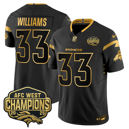 DEN AFC West Champions Patch Gold Vapor Limited Jersey - All Stitched-DTD