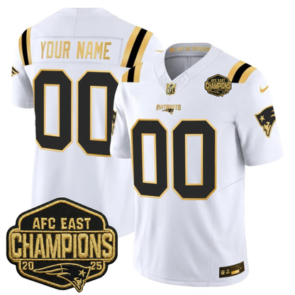 NE 2025 AFC East Champions Gold Vapor Limited Jersey - All Stitched-DTD