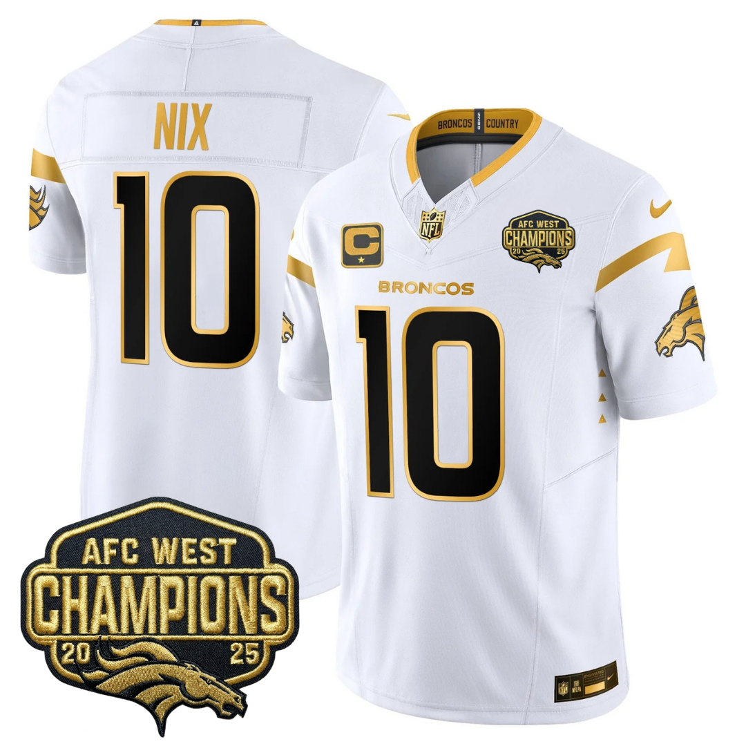 DEN AFC West Champions Patch Gold Vapor Limited Jersey - All Stitched-DTD