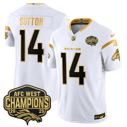 DEN AFC West Champions Patch Gold Vapor Limited Jersey - All Stitched-DTD